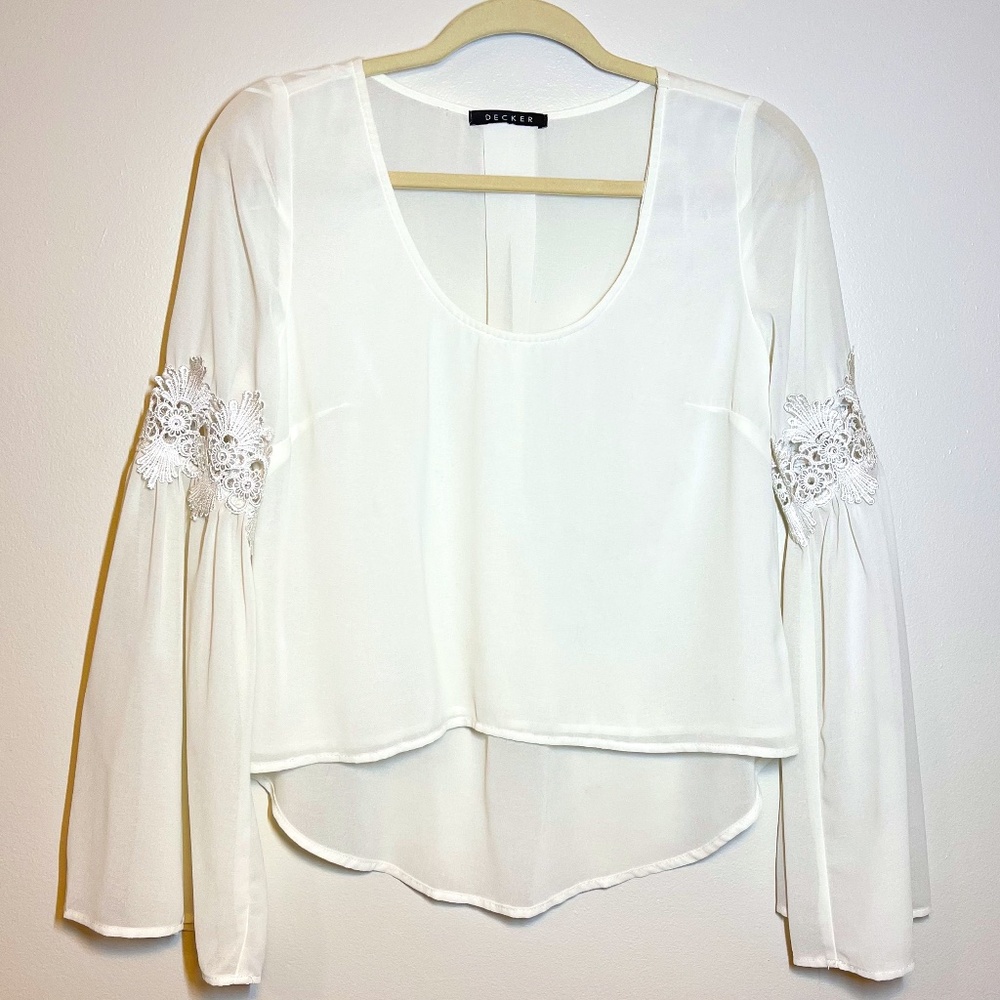 DECKER Ivory Long Sleeve Blouse Small